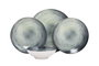 Hermia GBSATN24Y4101630 Vajilla de 24 Piezas de Porcelana en Crema, Verde y Negro